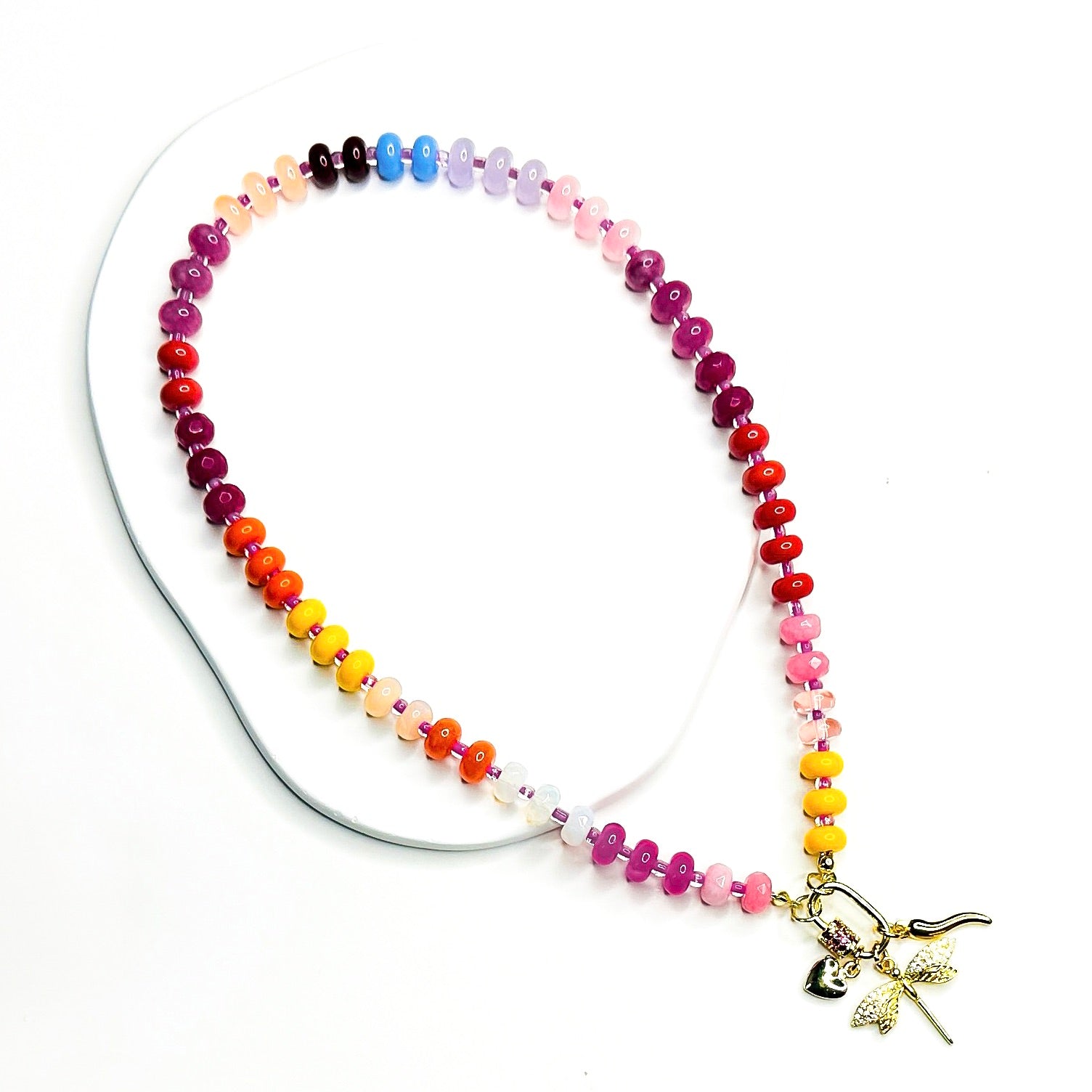 Dreamweaver Necklace in Candy Skies, gold plated, handcrafted gemstone necklace Singapore