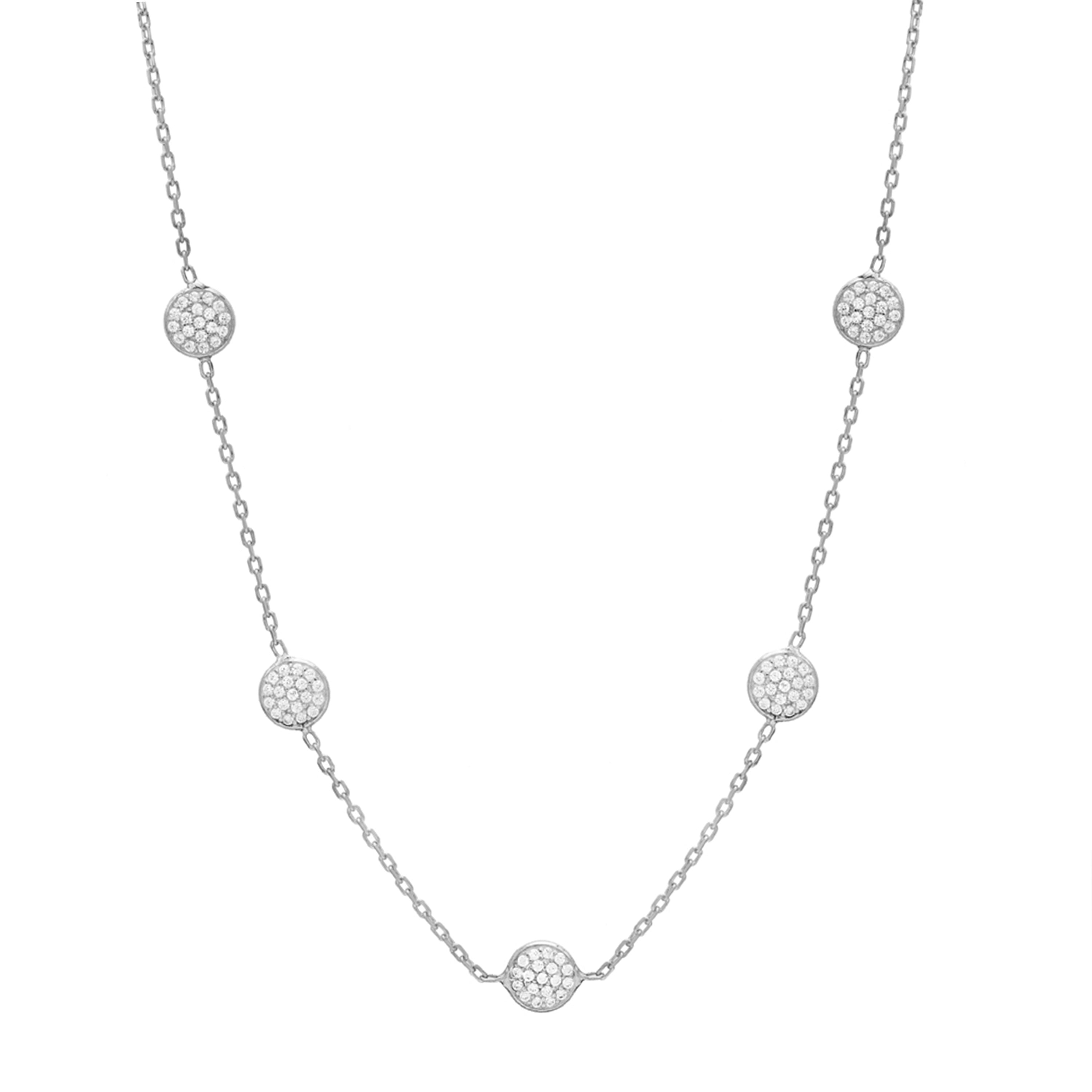 5 Disc in Simulated Diamonds - Rhodium