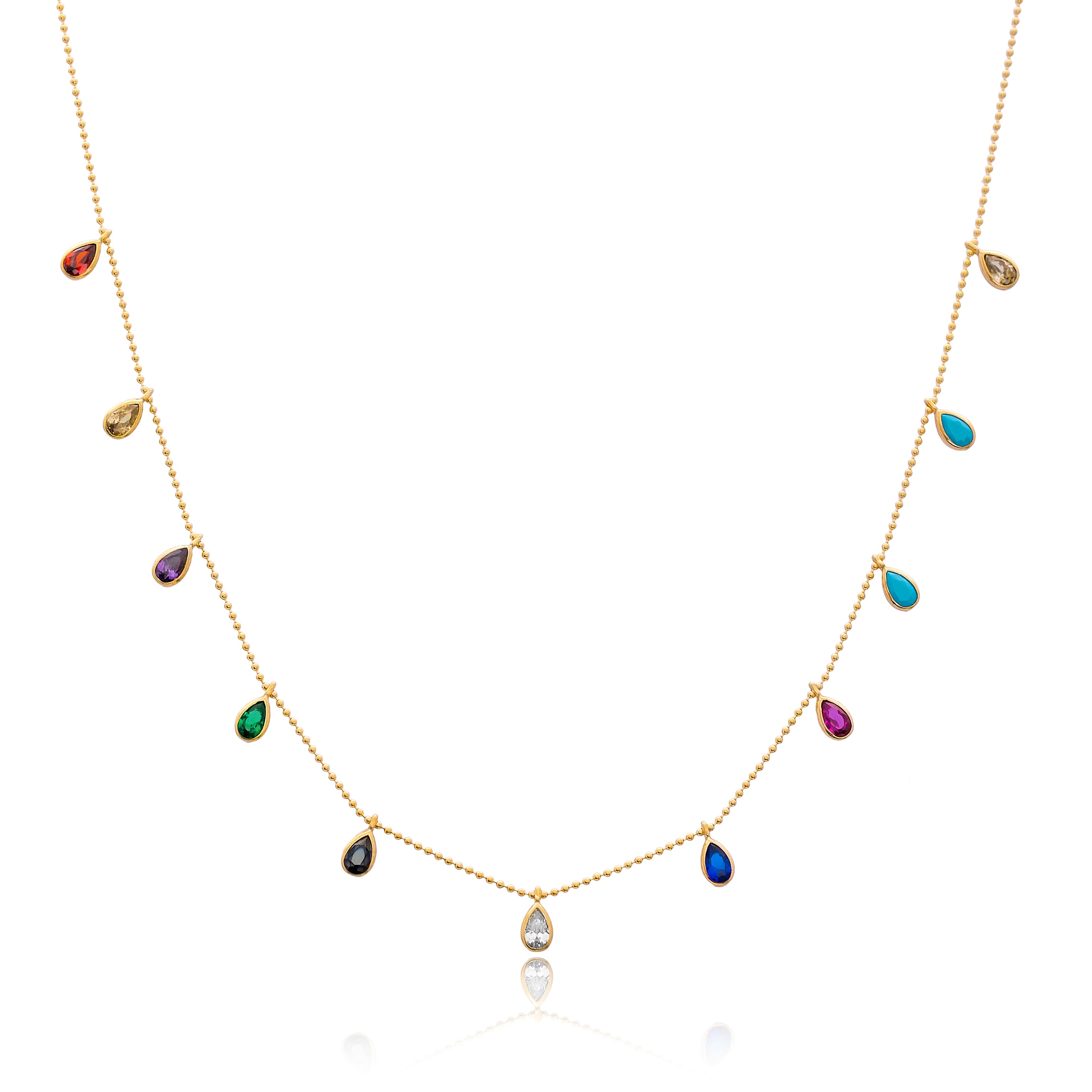 Celestial Gaze Swarovski Teardrop Necklace, gold plated, handcrafted gemstone necklace Singapore