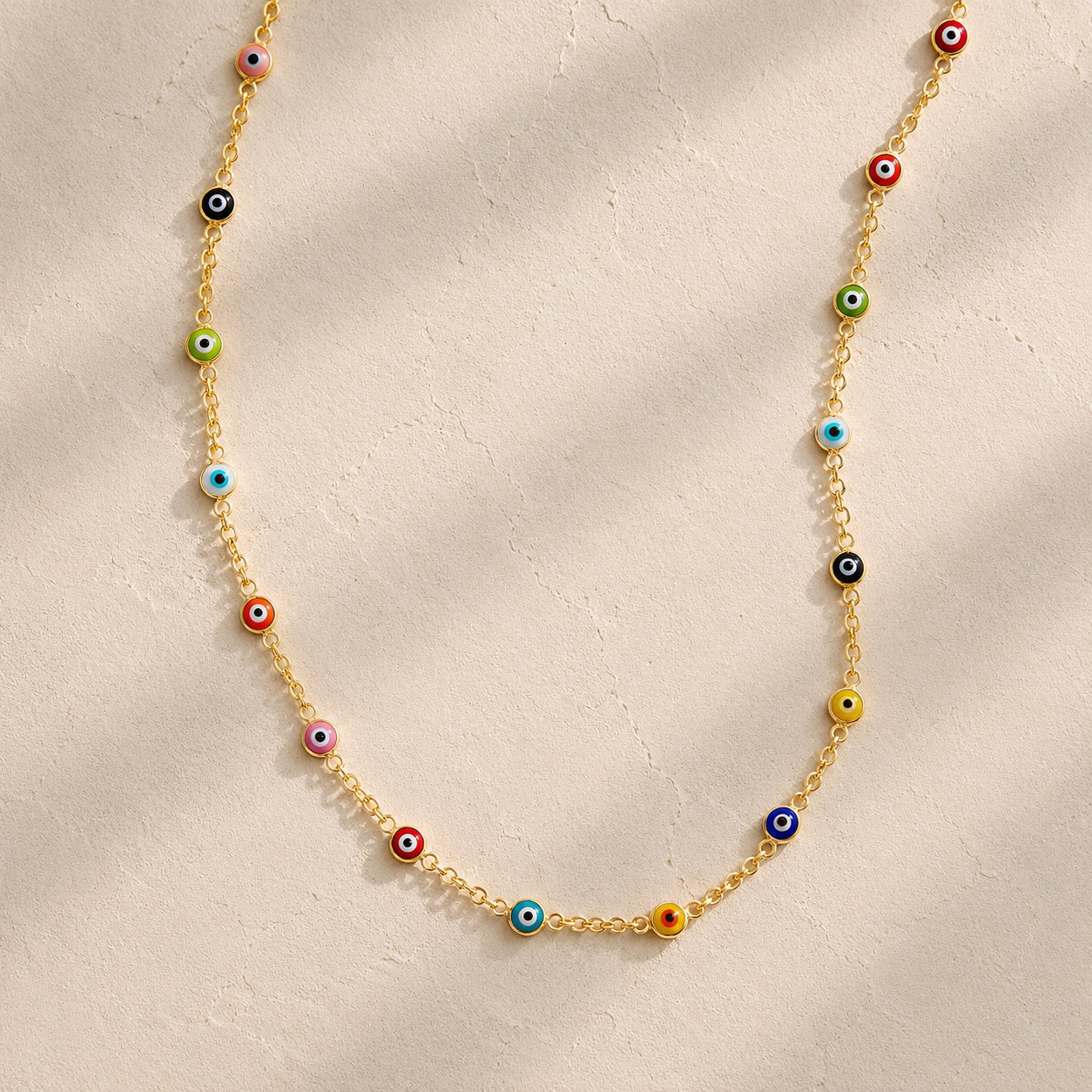 Celestial Gaze Necklace in Multicolor Enamel
