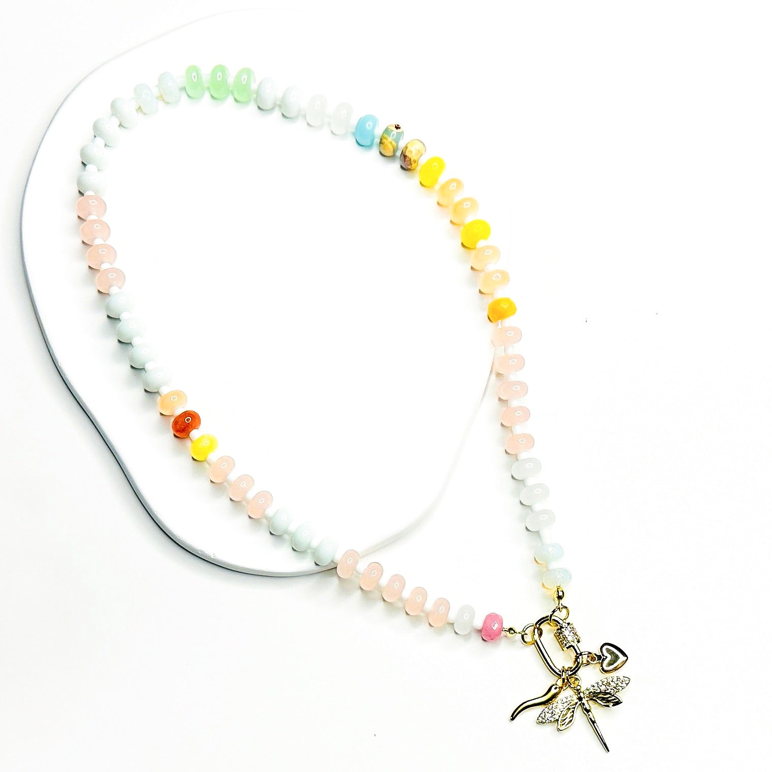 Dreamweaver Necklace in Cloudberry, gold plated, handcrafted gemstone necklace Singapore