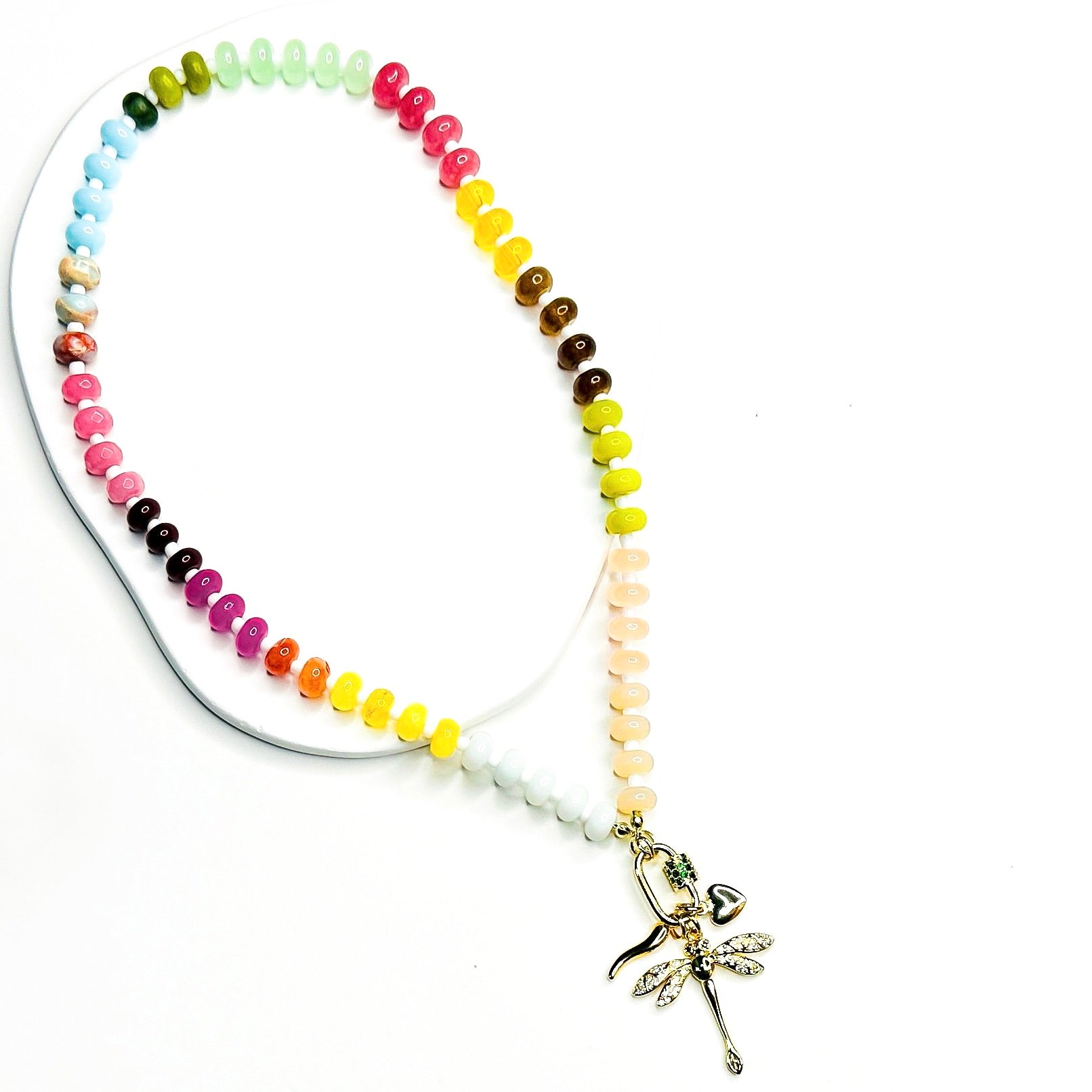 Dreamweaver Necklace in Desert Bloom, gold plated, handcrafted gemstone necklace Singapore