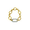 Bracelet - Gold Oval link With Silver Clasp