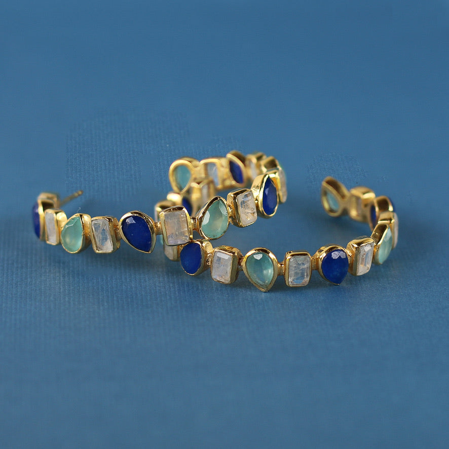 Mixed Hoops in Blues
