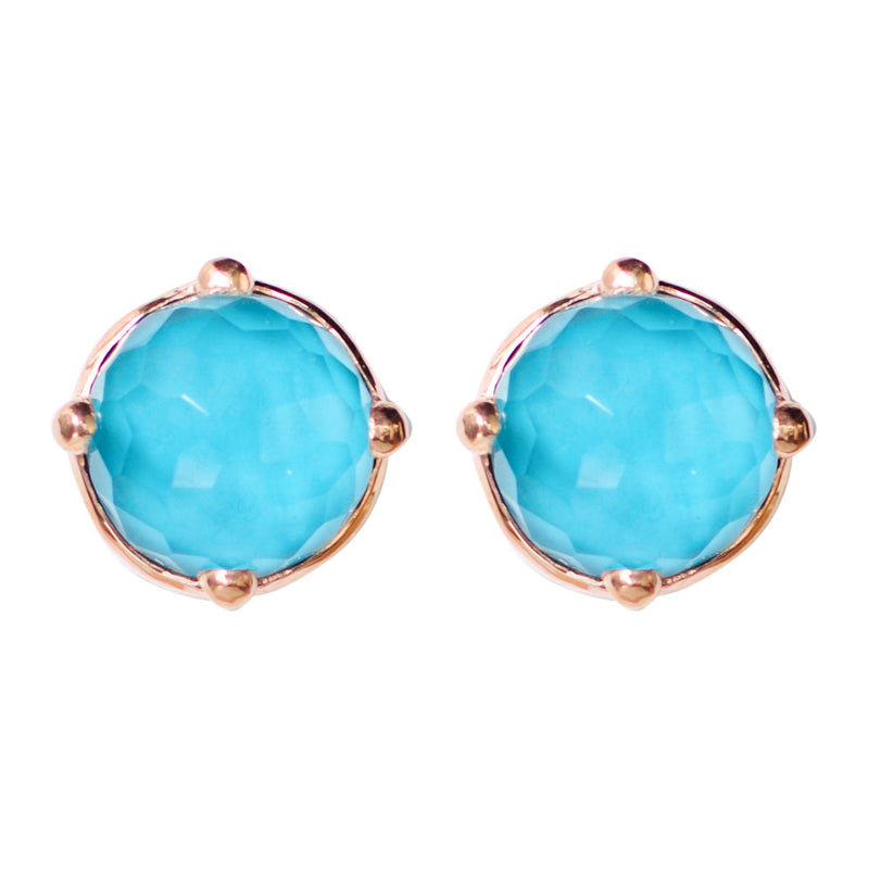 Earrings - Turquoise Doublet Studs