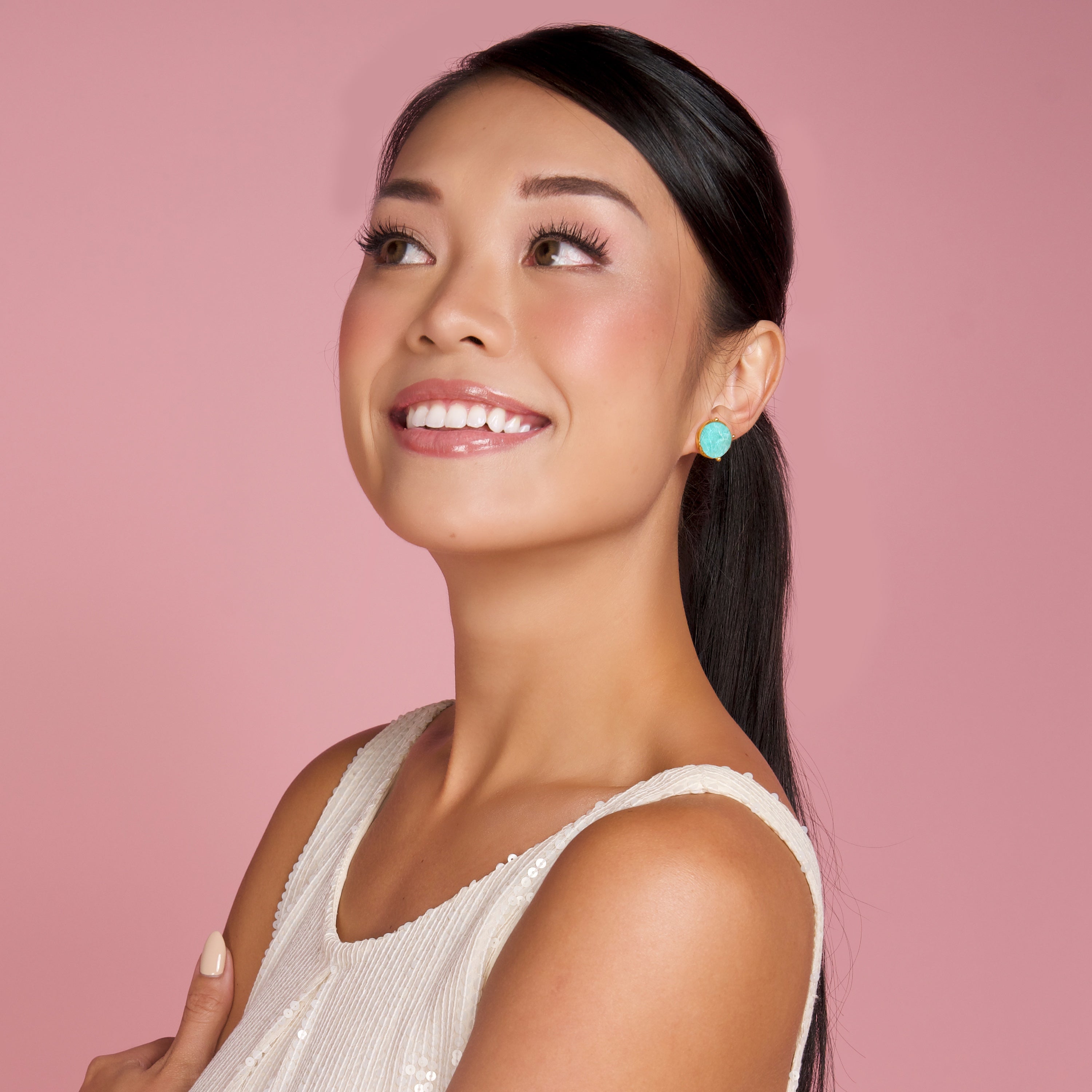Gumdrop Studs in Amazonite