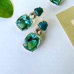 Earrings - Green Onyx, Citrine & Green Quartz Trio