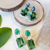 Earrings - Blue Topaz & Green Quartz Double Drops