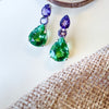 Earrings - Amethyst & Green Quartz Trio