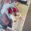Earrings - Ruby & Baroque Pearl Drops