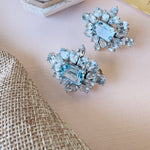 Earrings - Blue Topaz Cluster