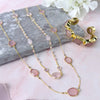 Necklace - Pink Chalcedony Station