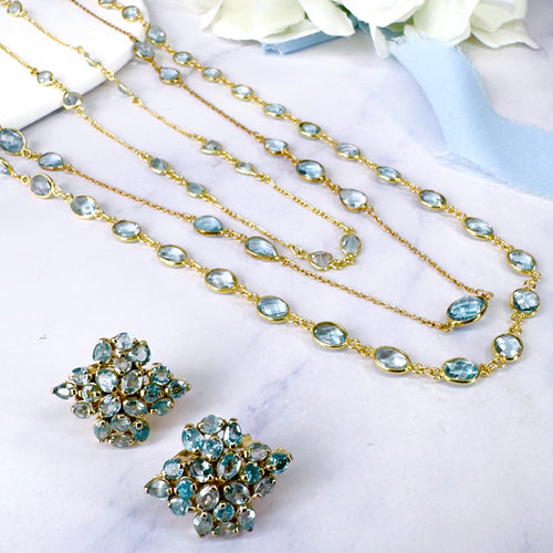 Necklace - Blue Topaz Station