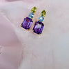 Earrings - Peridot, Blue Topaz & Amethyst Trio