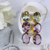 Earrings - Prasiolite & Amethyst Trio
