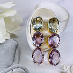 Earrings - Prasiolite & Amethyst Trio
