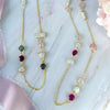 Necklace - Labradorite, Moonstone, Ruby & Rose Quartz