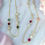 Necklace - Labradorite, Moonstone, Ruby & Rose Quartz