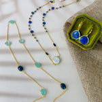 Necklace - Aqua Chalcedony & Lapis Blue Chalcedony