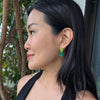 Earrings - Peridot Quartz & Green Quartz Double Drops