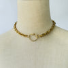 Necklace - Gold Chain With Gold Round Carabiner