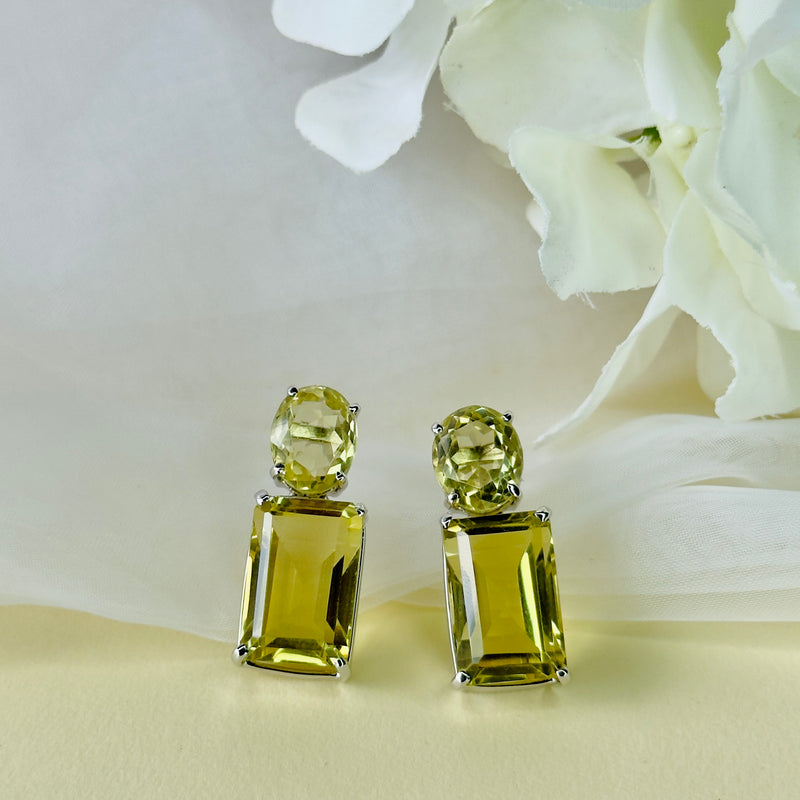 Earrings - Lemon Quartz Duo
