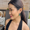 Earrings - Blue Topaz & Green Quartz Double Drops