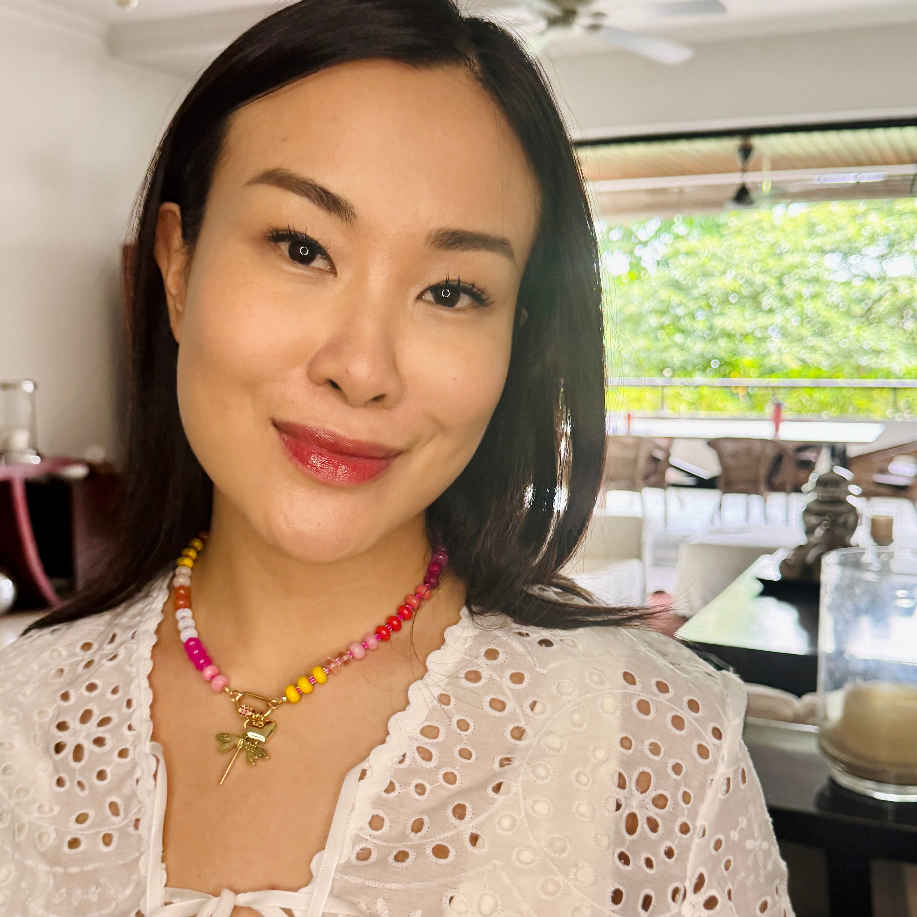Dreamweaver Necklace in Candy Skies, gold plated, handcrafted gemstone necklace Singapore