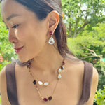 Earrings - Red Quartz & Clear Crystal Quartz
