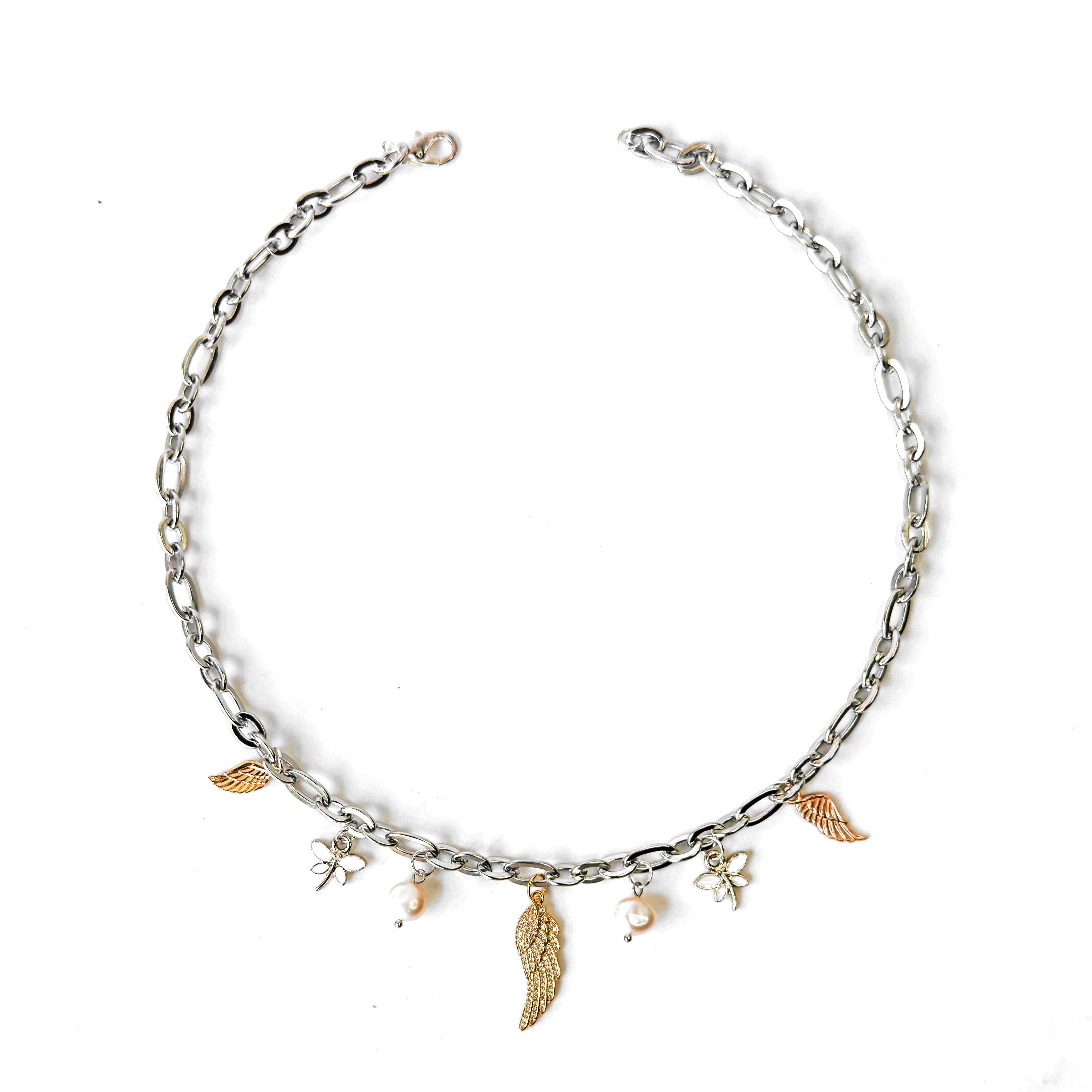 Dreamweaver Charm Necklace in Rhodium