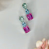 Earrings - Prasiolite, Blue Topaz & Pink Topaz