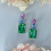 Earrings - Pink Topaz, Blue Topaz, & Green Quartz Trio