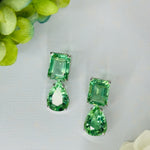 Earrings - Green Quartz Double Drops