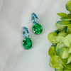 Earrings - Blue Topaz & Green Quartz Double Drops