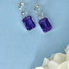 Earrings - Prasiolite, Clear Crystal Quartz & Amethyst Trio