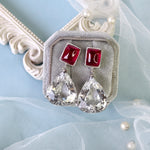 Earrings - Red Quartz & Clear Crystal Quartz