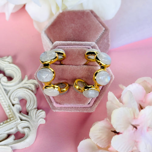 Earrings - Bubble Hoop in Moonstone