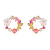 Earrings - Les Jardin Posy in Nacre & Pink Gems