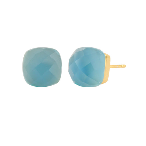 Earrings - Blue Chalcedony Naked Stud