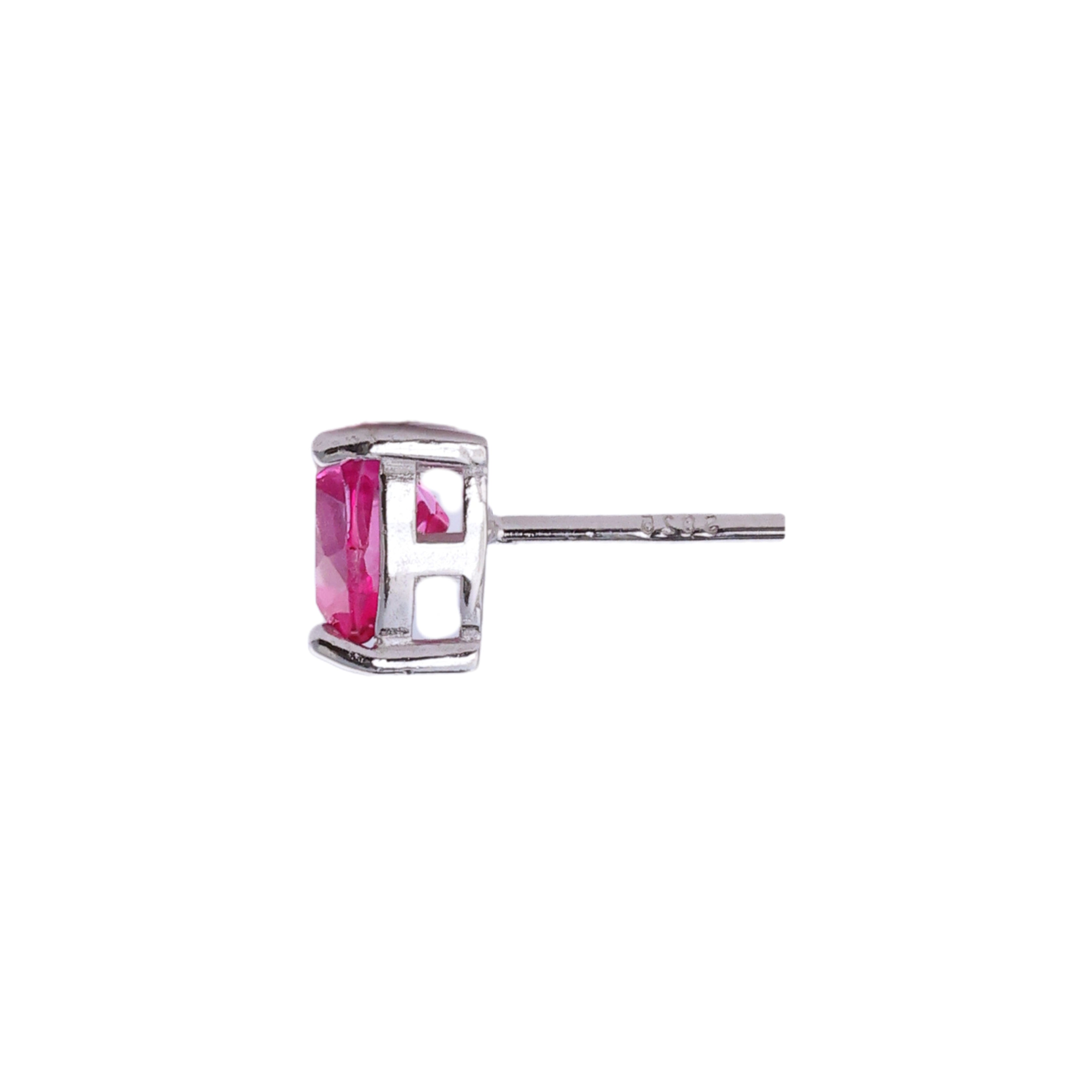 Pink Topaz Trillion Studs in Pink Topaz, gold plated, handcrafted gemstone earrings Singapore