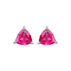 Earrings - Pink Topaz Trillion Studs