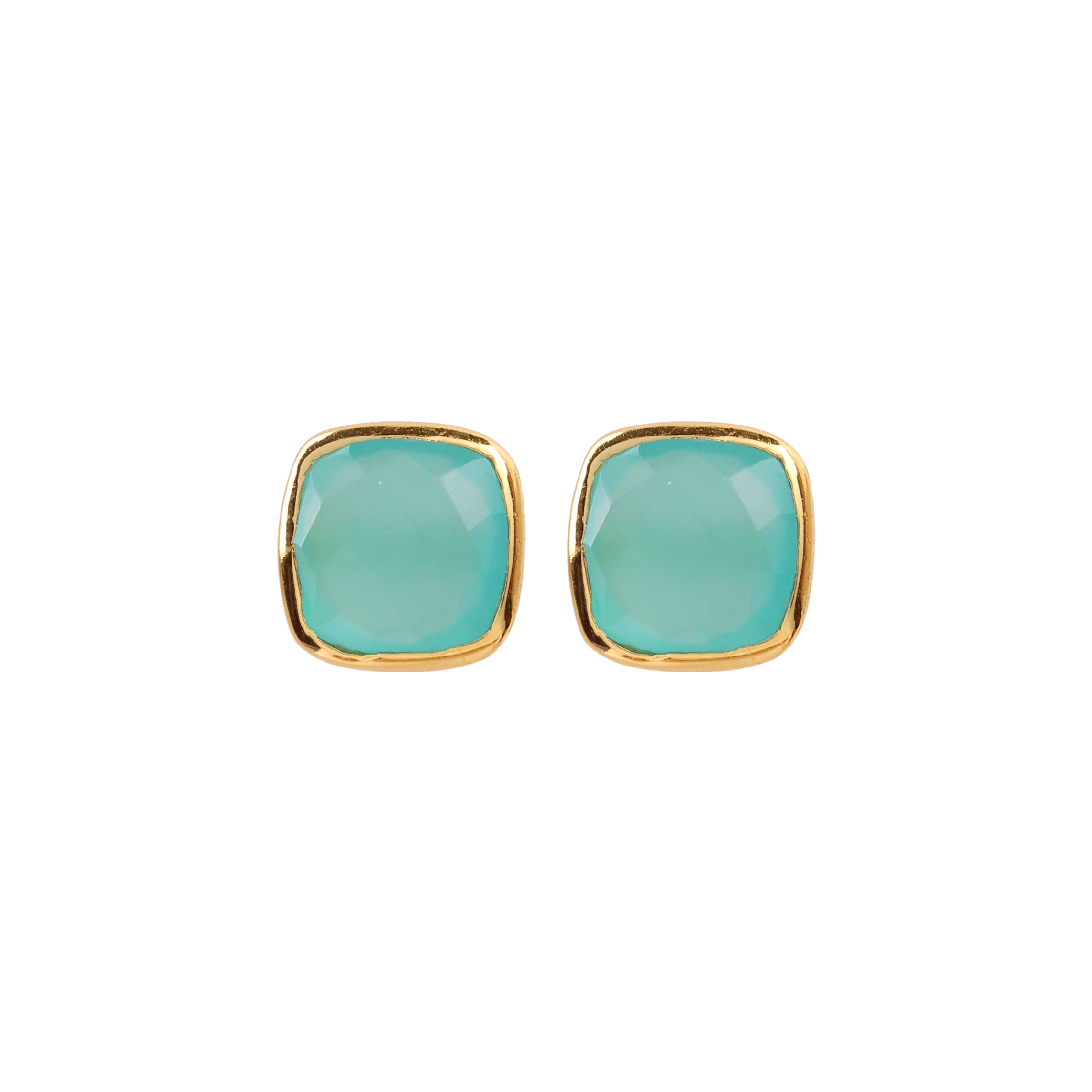 Minimal stud bar earrings featuring handcrafted gemstone design