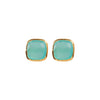 Earrings - Amie Aqua Chalcedony Stud
