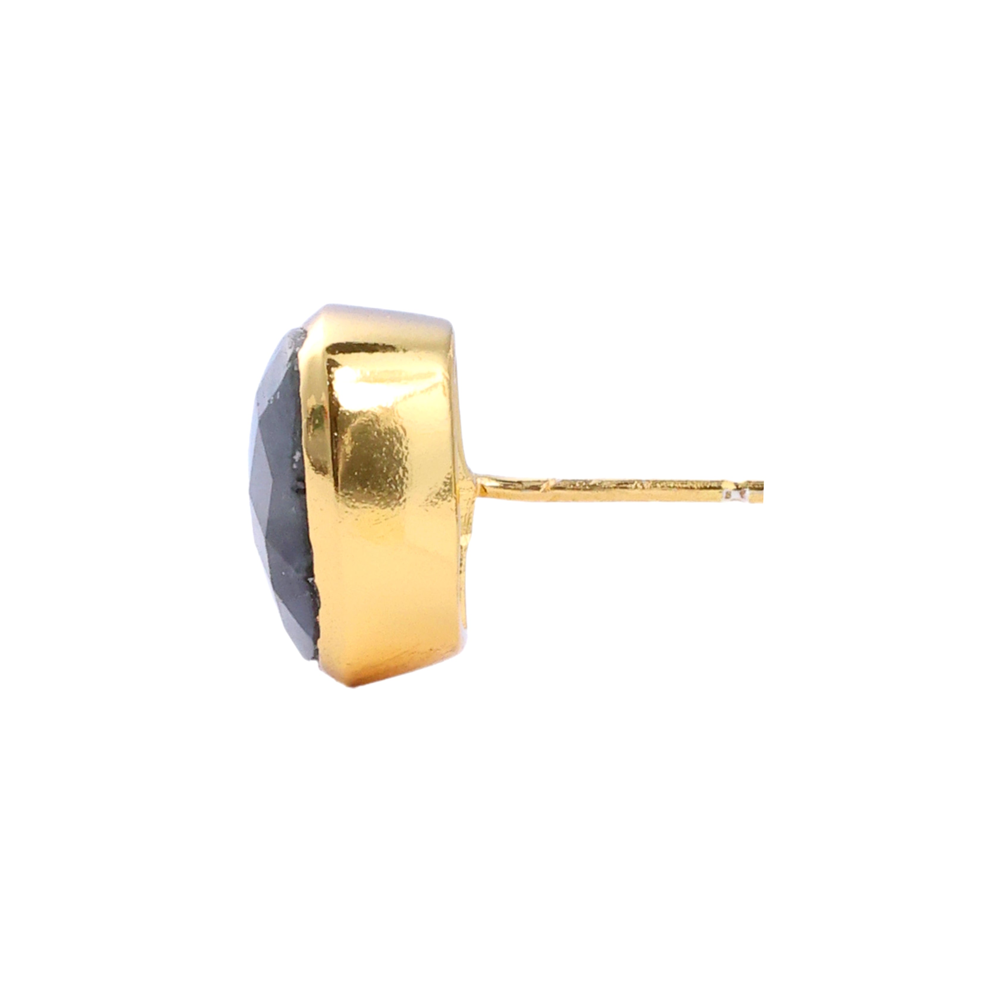 Amie Studs in Labradorite in Labradorite, gold plated, handcrafted gemstone earrings Singapore