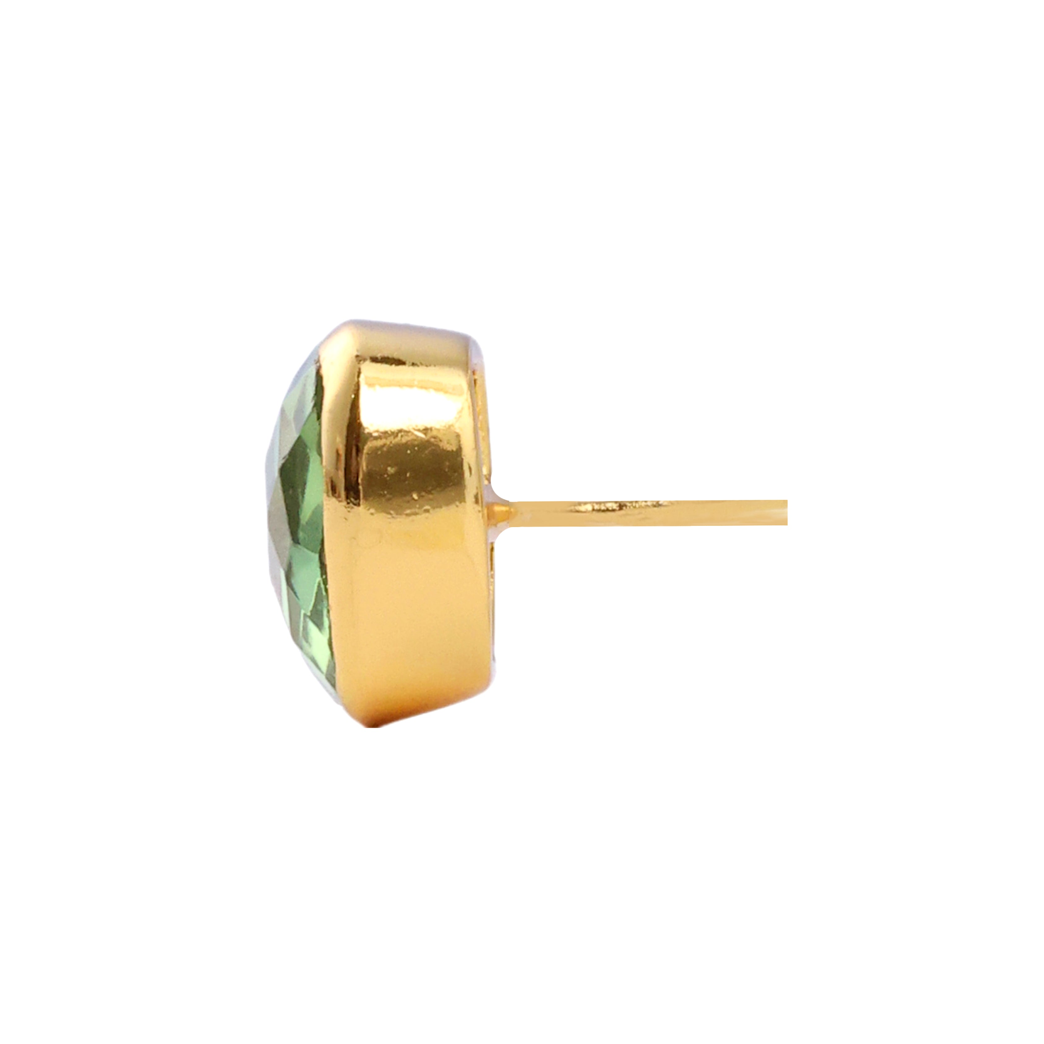 Amie Studs in Peridot in Peridot, gold plated, handcrafted gemstone earrings Singapore