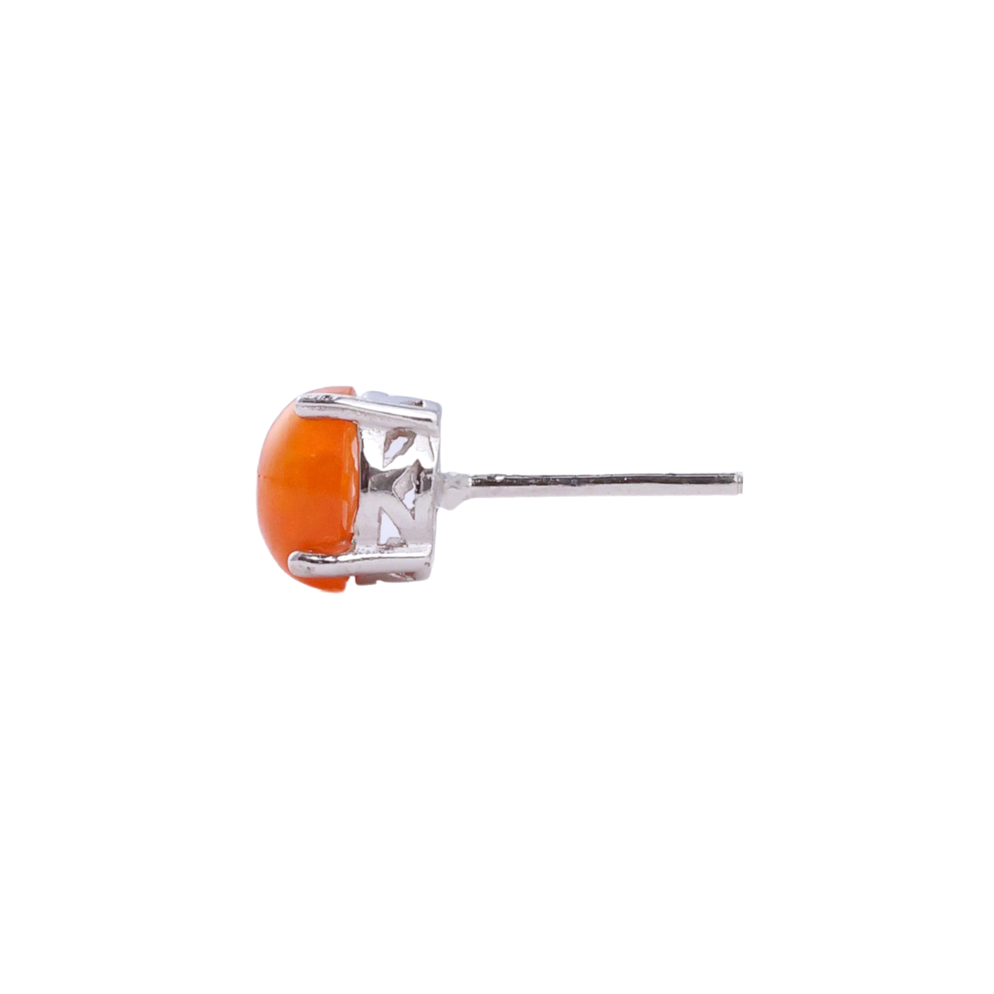 Orange Opal Studs in Opal, gold plated, handcrafted gemstone earrings Singapore
