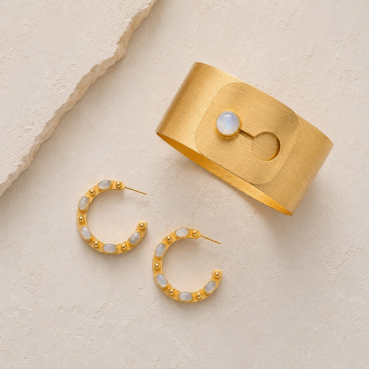 Secret Passage Wide Cuff in Moonstone