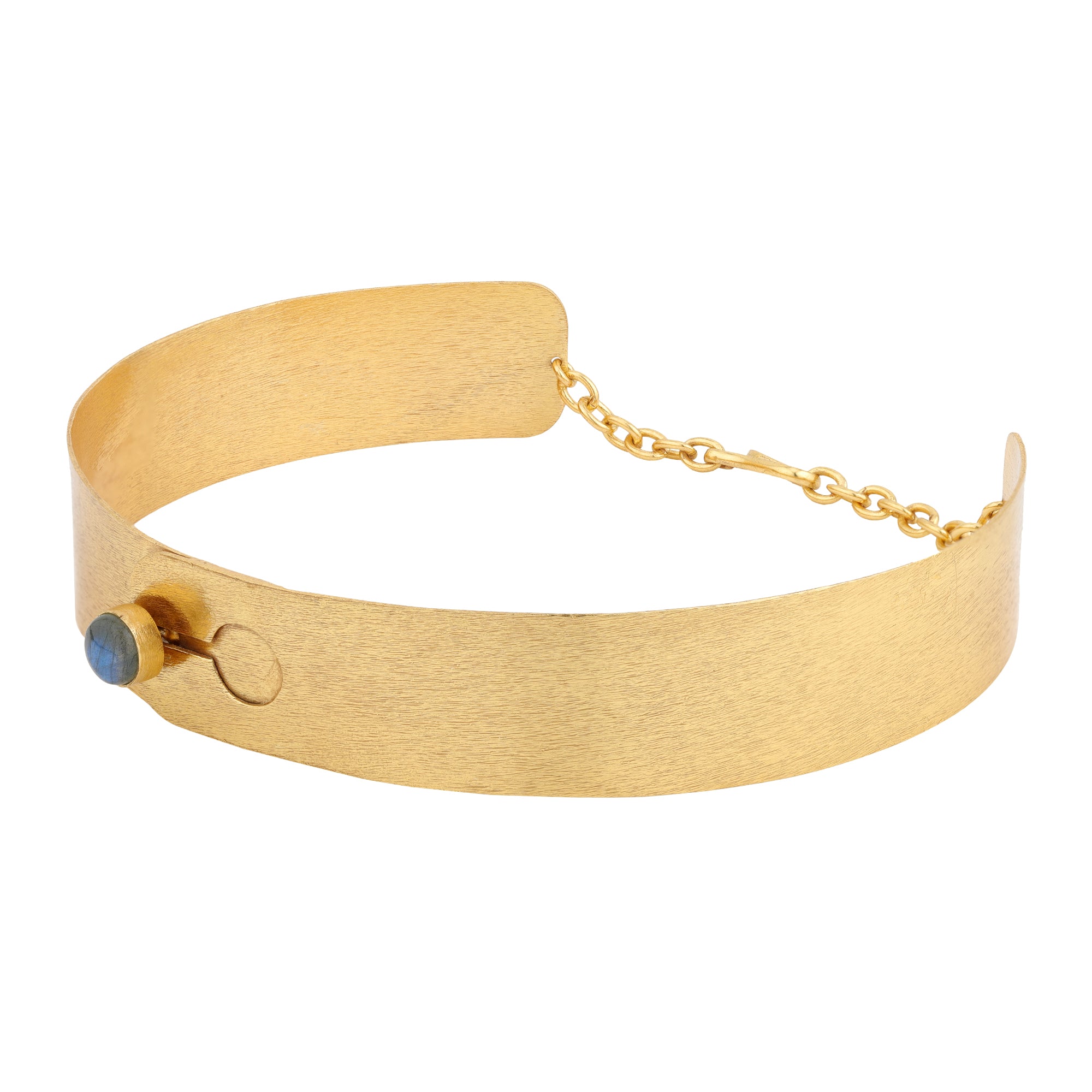 Keyhole Choker in Labradorite in Labradorite, gold plated, handcrafted gemstone necklace Singapore