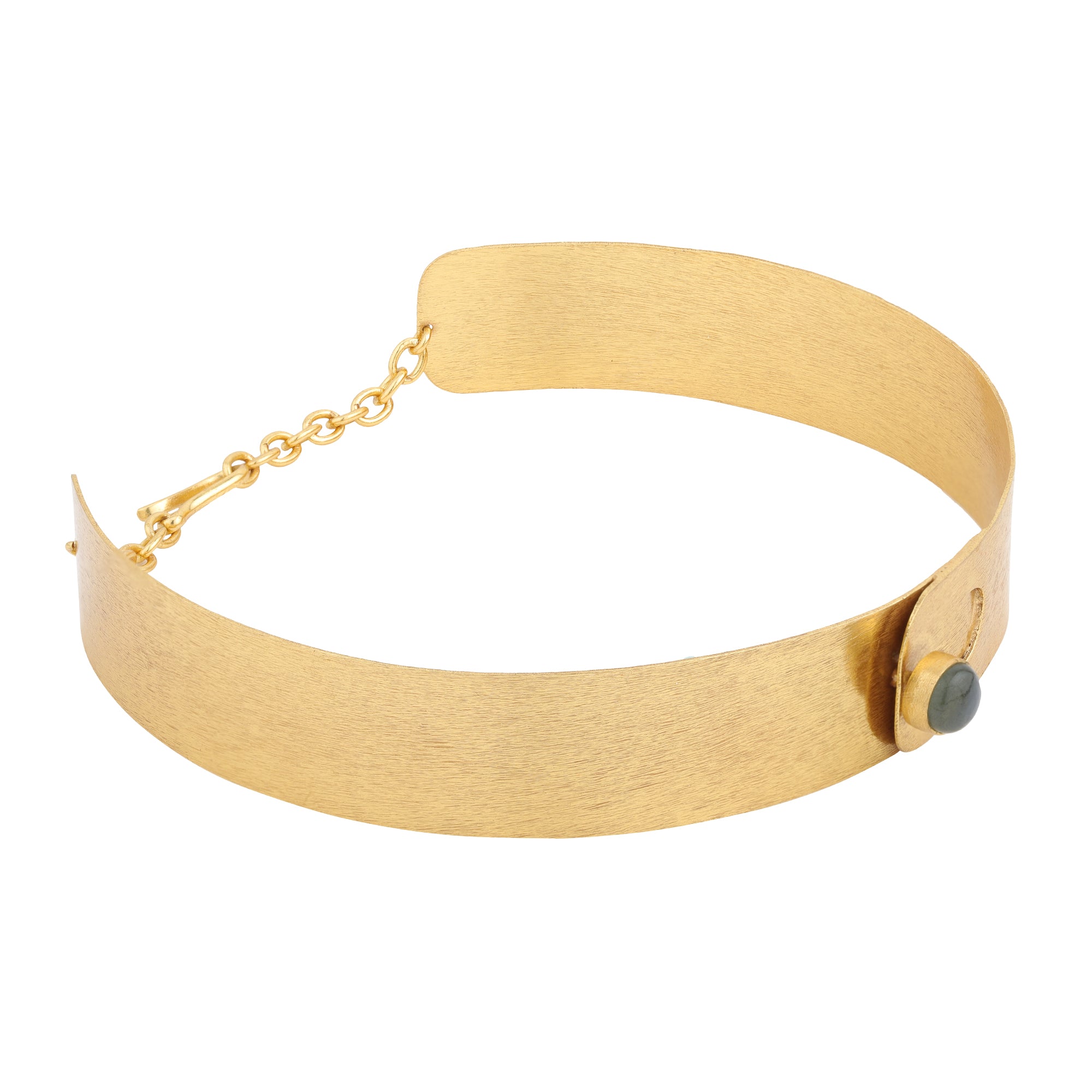 Keyhole Choker in Labradorite in Labradorite, gold plated, handcrafted gemstone necklace Singapore