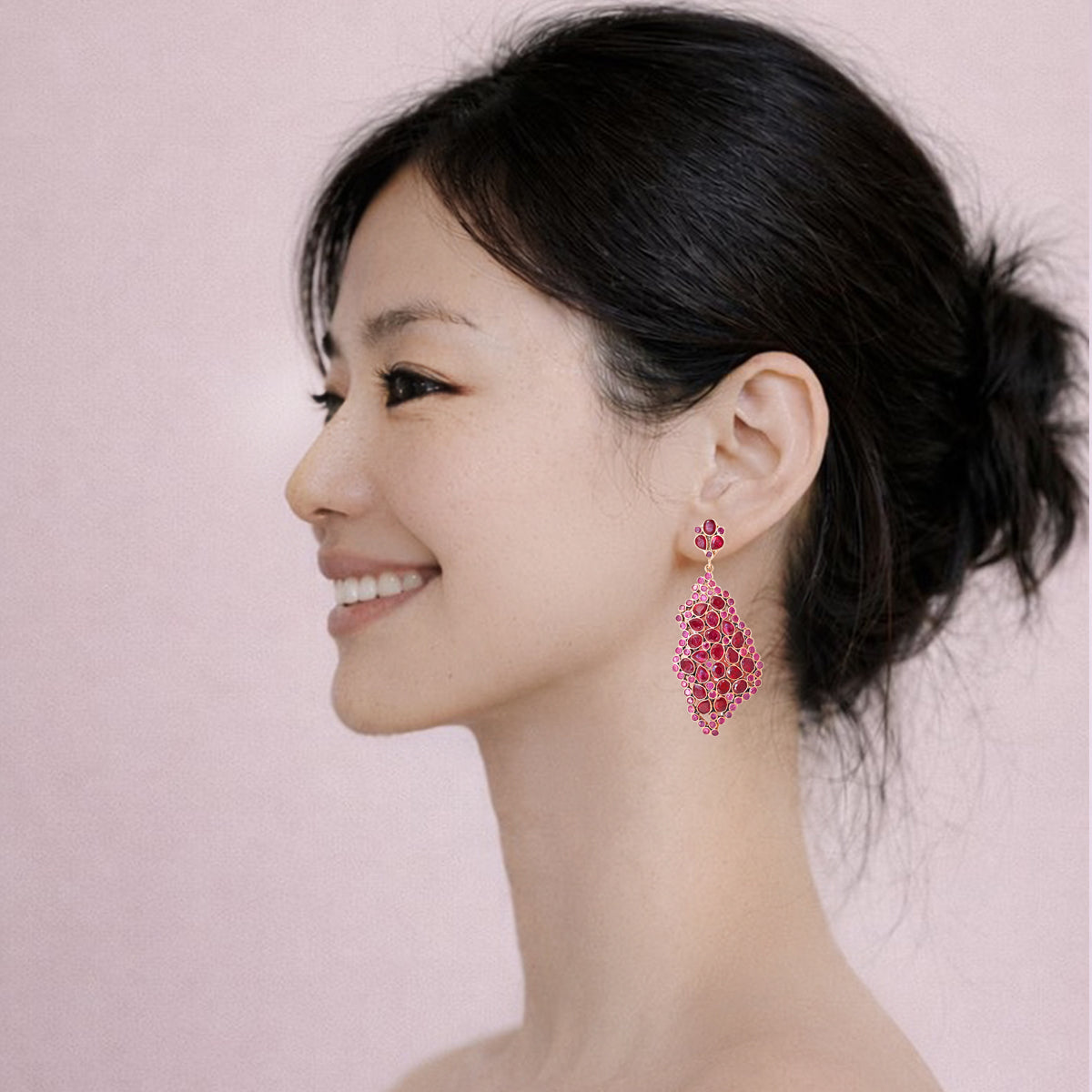 Free Form Ruby Earrings